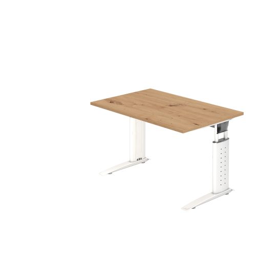 Hammerbacher Schreibtisch US12 Eiche, Weiß 1.200 x 800 x 680 x 680 - 860 mm