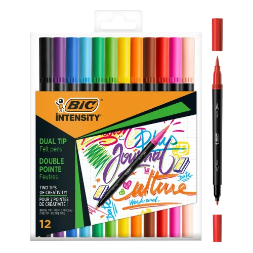 BIC, BIC Fasermalstift Dual Tip 989695 12 St&uuml;ck, Farben ass.