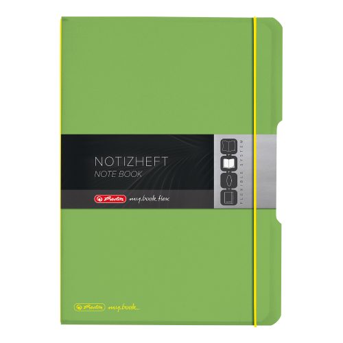 herlitz Notizbuch DIN A4 Kariert Kunstoff Grün Perforiert