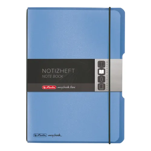 herlitz Notizbuch DIN A5 Kariert Kunstoff Hellblau Nicht perforiert 80 Seiten