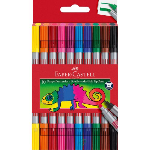 Faber-Castell, FABER-CASTELL Doppelfasermaler 1/3-5mm 151110 10 Farben, Etui