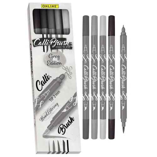 ONLINE, ONLINE Calli Brush Pens 19105 grey edition, ass.