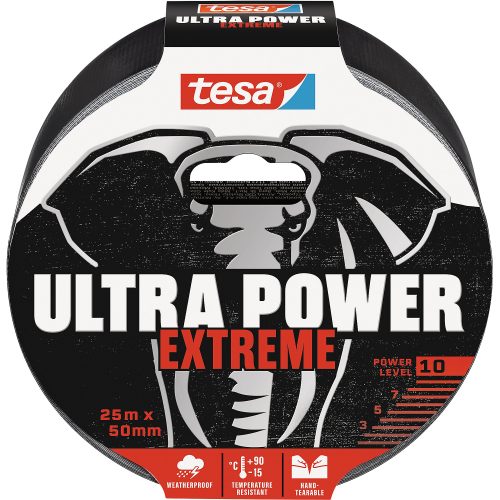 tesa Klebeband Ulra Power Extreme Schwarz 50 mm (B) x 25 m (L)