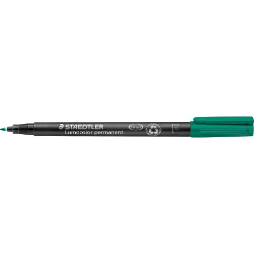 STAEDTLER Lumocolour 318 Permanentmarker Fein Keilspitze Grün 10 Stück