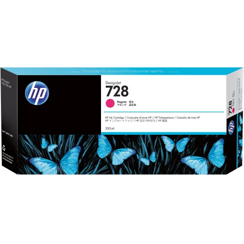 HEWLETT PACKARD, HEWLETT PACKARD - HP Tintenpatrone 728 magenta F9K16A DesignJet T730/T830 300ml, One Size