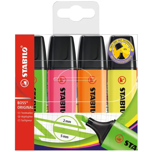 STABILO, STABILO Boss Leuchtmarker Original 70/4 4 Farben ass.