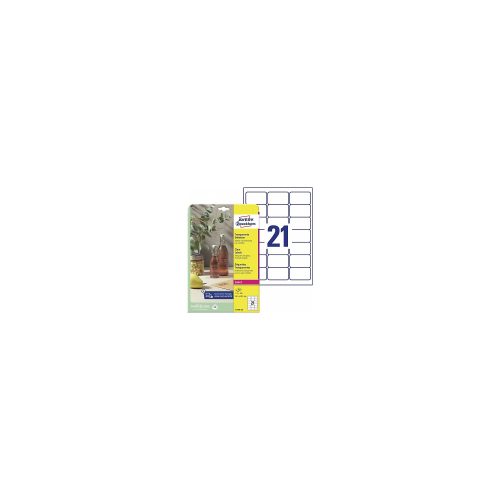 AVERY Zweckform, AVERY ZWECKFORM Etiketten 63,5x38,1mm L7782-25 transparent 525 St&uuml;ck