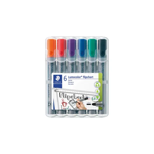 STAEDTLER Flipchart Marker 356 WP6 Rundspitze 2 mm Farbig sortiert 6 Stück