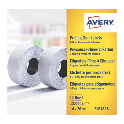 AVERY Zweckform Etiketten PLP1626 Weiß 2,6 x 1,6 cm 10 Pack à 1200 Etiketten
