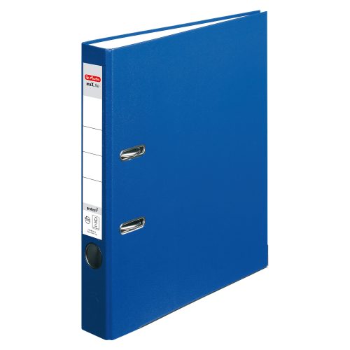 herlitz maX.file Ordner DIN A4 50 mm Blau 2 Ringe Pappkarton, PP (Polypropylen) Texturiert Hochformat
