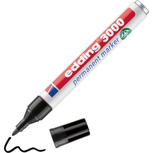 edding, EDDING Permanent Marker 3000 1.5-3mm 3000-1 schwarz, wasserfest