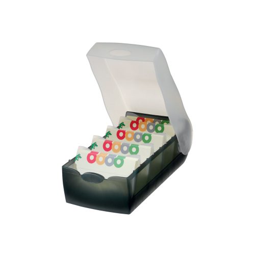HAN Karteikartenbox Croco DIN A7 900 Karten Grau 12,5 x 24 x 8 cm