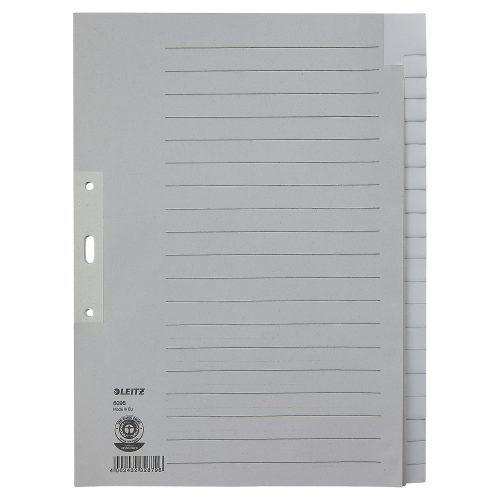 Leitz Register 6096 A4 Für Leitz ALPHA Hängeregistraturen Grau 20-teilig 3-fach 100% Recycelter Kraft-Karton