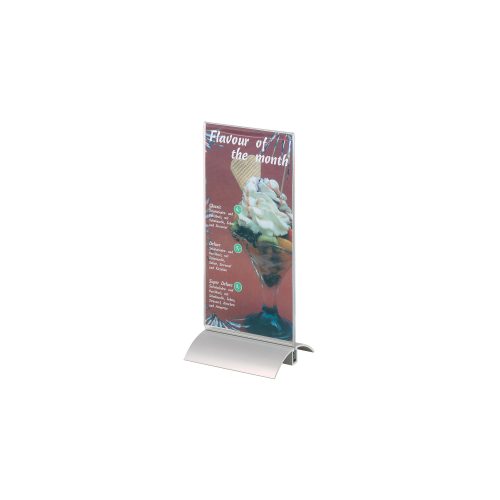 DURABLE Tischaufsteller 8587-19 DIN 1/3 A4 Transparent Acryl, Aluminium 10,7 x 8,5 x 23,7 cm