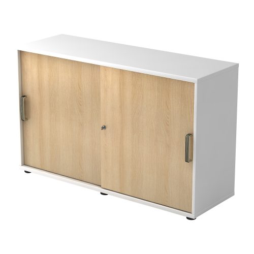 Hammerbacher Schiebetürenschrank 2FH SG Eiche, Weiß 1.200 x 400 x 748 mm