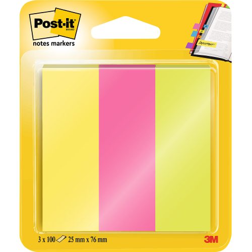 Post-it, POST-IT Page Marker Neon 76x25mm 671-3 neon 3-farbig 3x100 Streifen