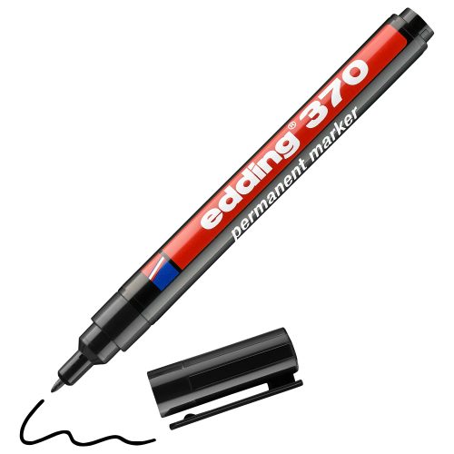 edding 370 Rundspitze Permanentmarker Fein Rundspitze 1 mm Schwarz Nachfüllbar
