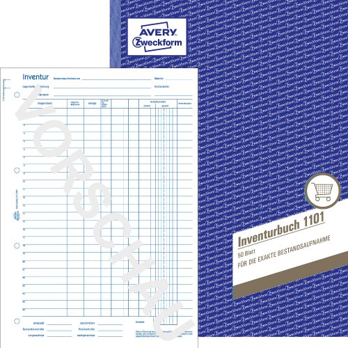 AVERY Zweckform Inventurbuch 1101 DIN A4 Perforiert N/A 50 Blatt