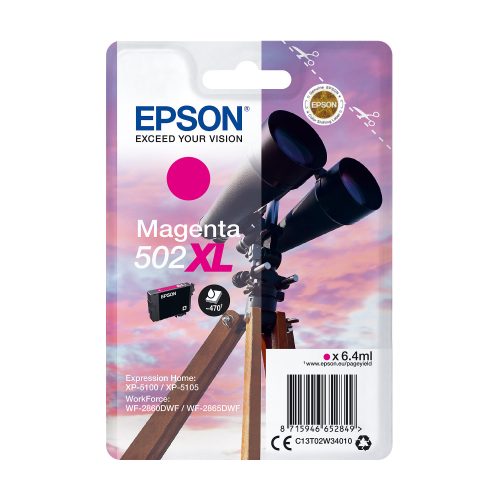 Epson -  Tintenpatrone 502XL magenta T02W340 WF-2860/XP-5100 470 Seiten, One Size