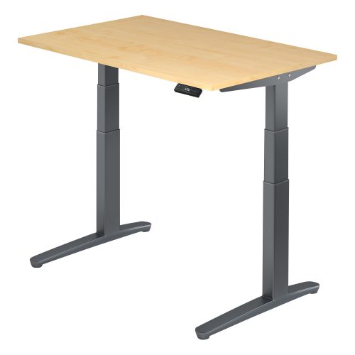 Hammerbacher Sitz-Stehschreibtisch XBHM Ahorn Graphit 1.200 x 800 x 720 mm