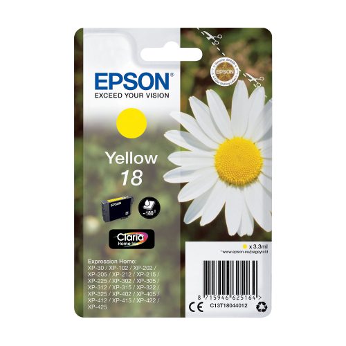 Epson, EPSON Tintenpatrone yellow T180440 XP 30/405 180 Seiten