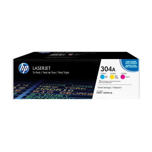 HP, HP Toner Tri-Pack 304A CMY CF372AM Color LaserJet CP2025 2800 S.