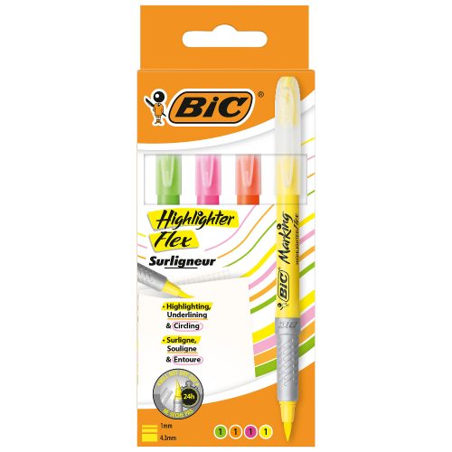 BIC, BIC Highlighter Flex 950470 assortiert 4 Stk