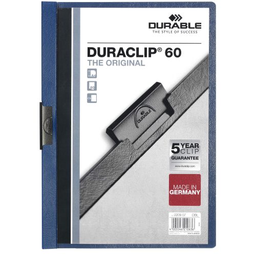 DURABLE, DURABLE Klemmhefter DURACLIP 60 2209/07 f&uuml;r 60 Blatt A4 dunkelblau