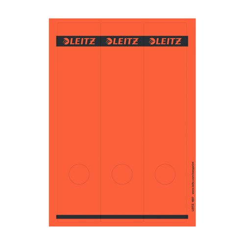 Leitz PC-beschriftbare Selbstklebende Rückenschilder 1687 Lang Für Leitz 1080 Qualitäts-Ordner Rot 62 x 285 mm 75 Stück