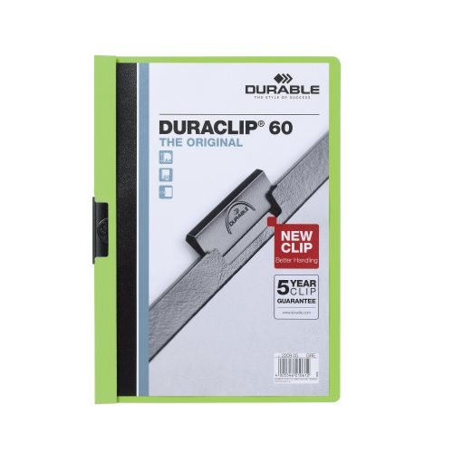 DURABLE, DURABLE Klemmhefter DURACLIP 60 2209/05 f&uuml;r 60 Blatt A4 gr&uuml;n