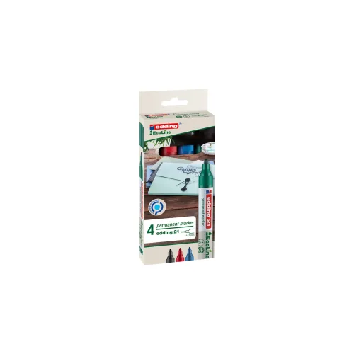 edding, EDDING Permanent Marker 21 1.5-3mm 21-E4 4-farbig ass.