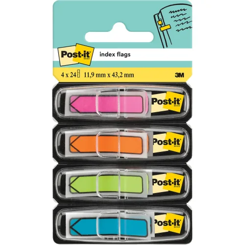 Post-it, POST-IT Index Pfeile 684-ARR4 neon 4-farbig ass./4x24 Blatt