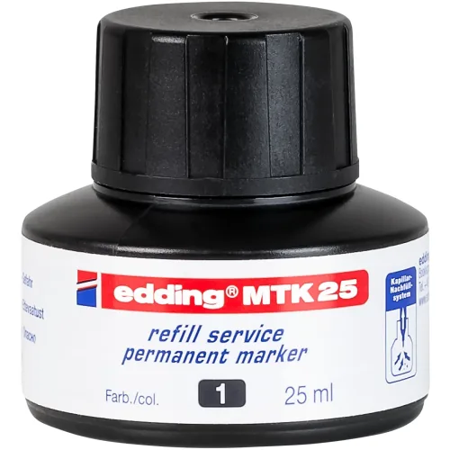 edding, EDDING Tinte 25ml MTK-25-1 schwarz