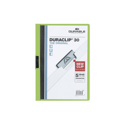 DURABLE, DURABLE Klemmhefter DURACLIP 30 2200/05 f&uuml;r 30 Blatt A4 gr&uuml;n