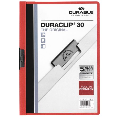 DURABLE, DURABLE Klemmhefter DURACLIP 30 2200/03 f&uuml;r 30 Blatt A4 rot