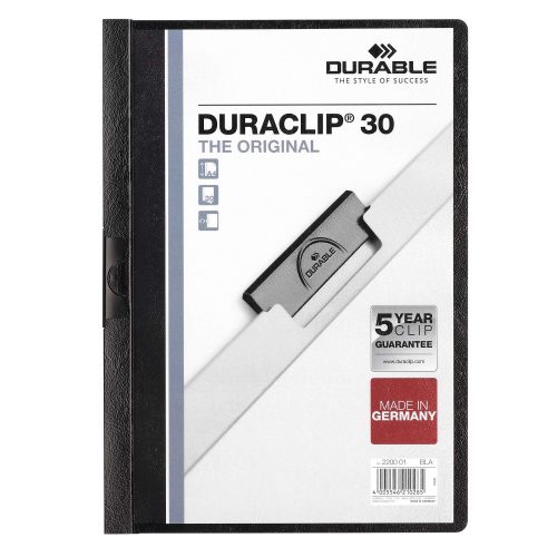 DURABLE, DURABLE Klemmhefter DURACLIP 30 2200/01 f&uuml;r 30 Blatt A4 schwarz
