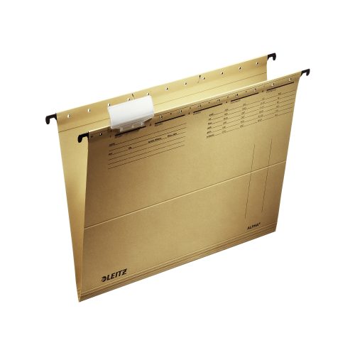 Leitz ALPHA Hängemappen 1915 A4 V-Base 15 mm 250 g/m² Naturbraun 100% Recycelter Natron-Karton 10 Stück
