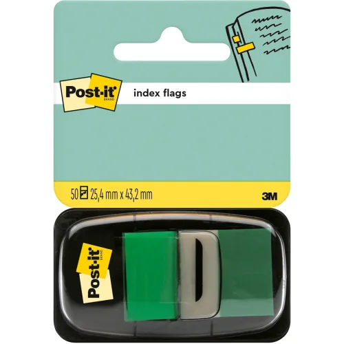 Post-it, POST-IT Index Tabs 25,4x43,2mm 680-3 gr&uuml;n/50 Tabs