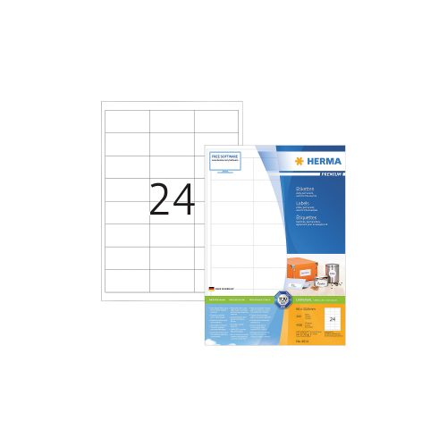 HERMA, HERMA Universal-Etiketten 66x33,8mm 4614 weiss 4800 St./200 Blatt