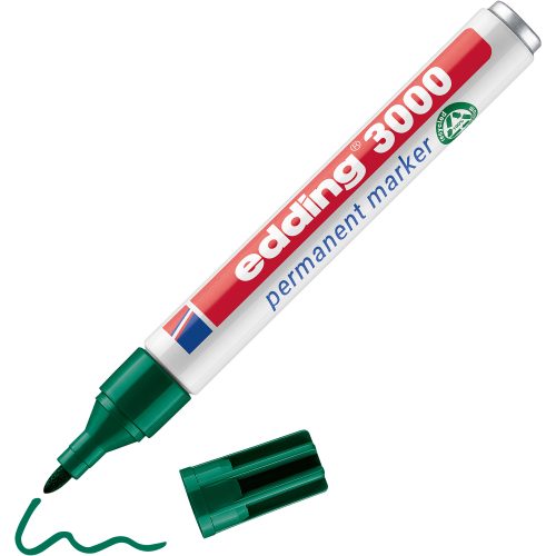 edding, EDDING Permanent Marker 3000 1.5-3mm 3000-4 gr&uuml;n, wasserfest