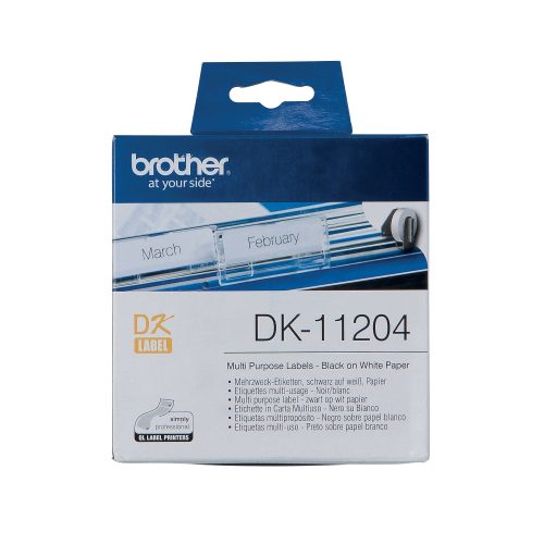 PTOUCH, PTOUCH Mehrzweck-Etiketten 17x54mm DK-11204 QL-500/550 400 Stk./Rolle