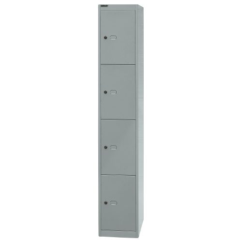 Bisley Schließfachschrank Office 4 Fächer Silber 305 x 457 x 1.802 mm