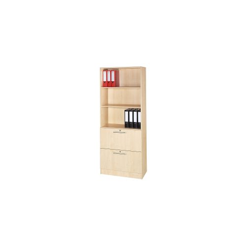 Hammerbacher Regalschrank Melaminharzbeschichtete Spanplatte Matrix 3 Ahorn 800 x 420 x 2.004 mm