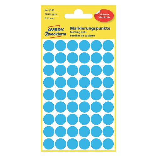 AVERY Zweckform, AVERY ZWECKFORM Markierungspunkte blau 3142 12mm 270 St&uuml;ck