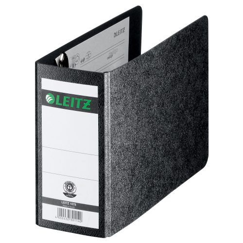 Leitz Ordner A6 80 mm Schwarz 2 Ringe 1078 Hartpappe Wolkenmarmor Querformat