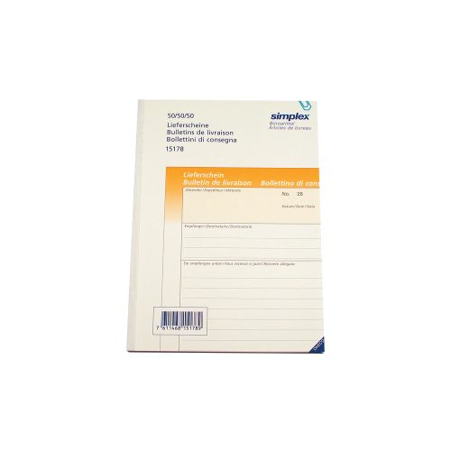 Simplex, SIMPLEX Lieferscheine D/F/I A5 15178 Durchschreibepapier 50x3 Blatt