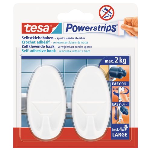 tesa, TESA Powerstrips Haken 580130004 weiss, 2 St&uuml;ck