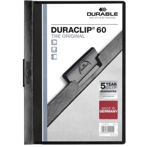 DURABLE, DURABLE Klemmhefter DURACLIP 60 2209/01 f&uuml;r 60 Blatt A4 schwarz