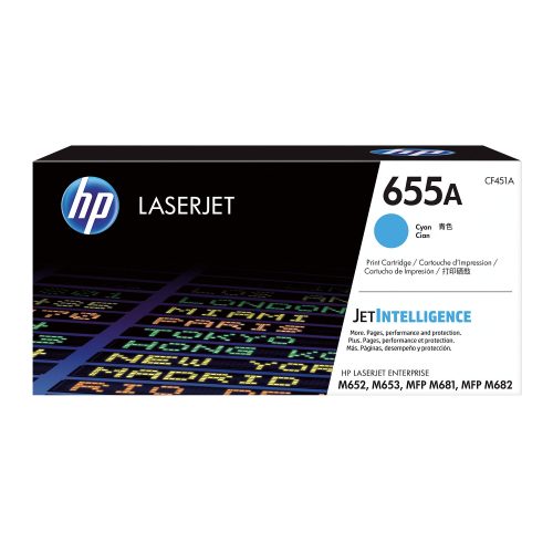 HP, HP Toner-Modul 655A cyan CF451A CLJ Enterprise M652 10'500 S.