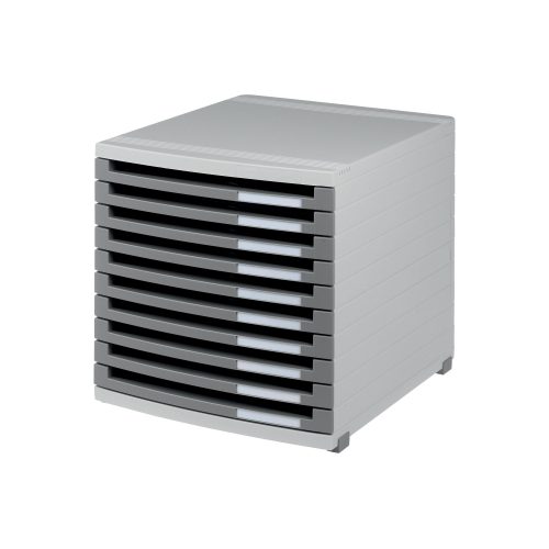 HAN CONTUR Schubladenbox 10 CONTUR A4 Kunststoff Grau, Hellgrau 30 x 38.2 x 30.7 cm